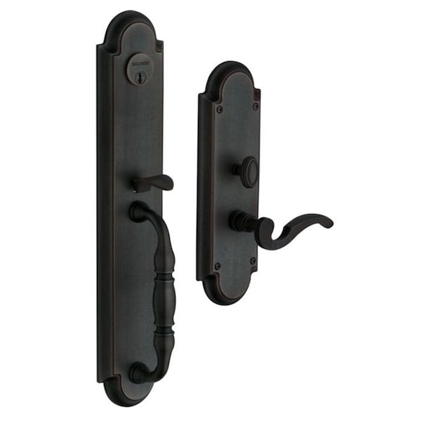 Baldwin Double Cylinder Entry Handlesets Distressed Oil Rubbed Bronze 6544.402.LDBL - main